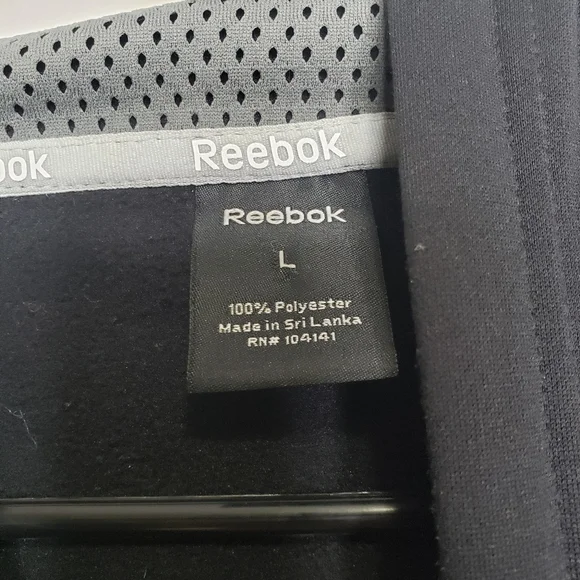 Reebok Fleece Pullover Hoodie Black Large - Picture 3 of 3